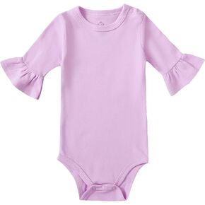 بدلة قطعة واحدة بأكمام جرس للفتيات من DEFAHN رومبير مكشكش متين ملابس قطنية للأطفال الرضع البنات من عمر 0 ​​إلى 24 شهرًا in Kuwait