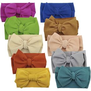 KIDOCHEESE Big Bows Baby Girl Headbands with Bows Elastics Nylon Hairbands Oversized Head Wraps Large Hair Bow Hair Accessories for Baby Girls Newborn Infant Toddlers Kids