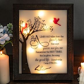 صندوق ظلال تذكاري باضاءة LED تذكارية 8×10 انش، هدية تذكارية مدروسة لفقدان الام والاب المحبوب في ذكرى الام، هدية جنازة لفقدان رقم العائلة in Kuwait