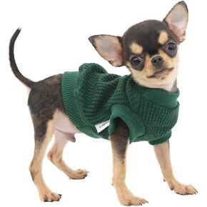 LOPHIPETS Lightweight Dog Sweaters for Puppy Small Dogs Puppy Chihuahua Yorkie Clothes-Atrovirens/XXS