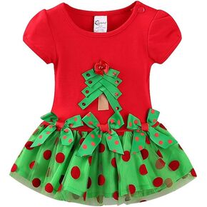 Mud Kingdom Toddler Girls Dress Happy Christmas Tree Tulle Cute