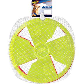 Nerf Dog Rubber Flyer Dog Toy, Flying Disc, Lightweight, Durable and Water Resistant, Great for Beach and Pool, 10 inch diameter, for Medium/Large Breeds, Single Unit, Green in Kuwait