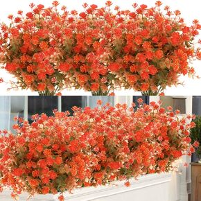 ArtBloom 8 حزم في الهواء الطلق خشب البقس الاصطناعي المقاوم للأشعة فوق البنفسجية ينبع وهمية النباتات، والخضراء البلاستيكية فو للداخلية خارج النباتات المعلقة حديقة الشرفة نافذة مربع المنزل الزفاف ديكور مزرعة
