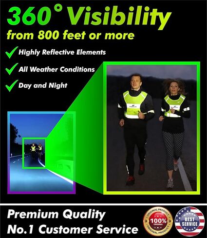 FREEMOVE Reflective Vest - Running Gear + 2 Bands & Bag/Ultralight & Comfy Safety Vests for Running, Walking, Cycling in Kuwait