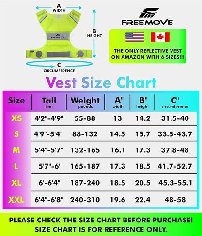 FREEMOVE Reflective Vest - Running Gear + 2 Bands & Bag/Ultralight & Comfy Safety Vests for Running, Walking, Cycling in Kuwait