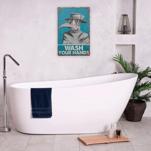 لافتة فينتاج من القصدير من اكس بي ديسينز مطبوع عليها عبارة «Wash Your Hand Plague Doctor» وطبيب الطاعون لديكور الحائط، ديكور للمنزل/ هدايا العشاق/ ديكور الحائط/ لافتة فنية لديكور حائط الضيوف مقاس 8 × in Kuwait