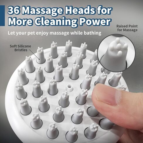 فرشاة استحمام للكلاب من بيكايت 3 في 1، فرشاة صابون لغسل الحيوانات الأليفة، فرشاة سيليكون ناعمة للكلاب، فرشاة موزع شامبو، 36 رأس فرشاة نظيفة للكلاب ذات الشعر القصير والطويل، وتدليك القطط in Kuwait