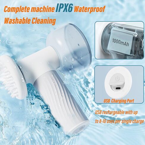 موزع صابون رغوي اوتوماتيكي وفرشاة حمام للكلاب، فرشاة استحمام للكلاب والكلاب، فرشاة استحمام للحيوانات الاليفة لتنظيف أعمق، فرشاة شامبو للكلاب مع موزع صابون يحفظ جل الاستحمام in Kuwait