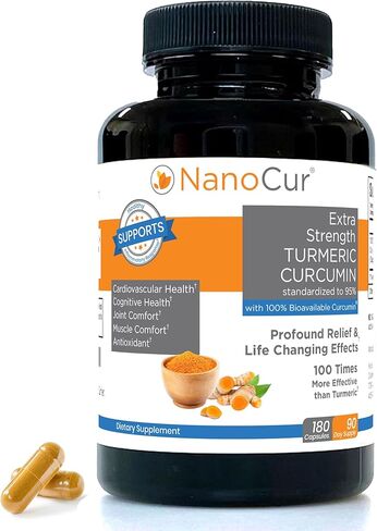 Nanocur Turmeric Curcumin - 100x More Active Than Turmeric, 170% More Active Than Curcumin + Black Pepper Extract. Joint Support, Relief, and Energy You’ll Feel. Organic Curcumin/Plant-Based Carrier. in Saudi Arabia