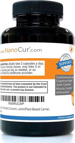 Nanocur Turmeric Curcumin - 100x More Active Than Turmeric, 170% More Active Than Curcumin + Black Pepper Extract. Joint Support, Relief, and Energy You’ll Feel. Organic Curcumin/Plant-Based Carrier. in Saudi Arabia
