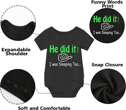 YSCULBUTOL Baby Twins Bodysuits She Did It He Did It Infant Cute Clothes Unisex Twin Romper Toddler Outfits in Saudi Arabia