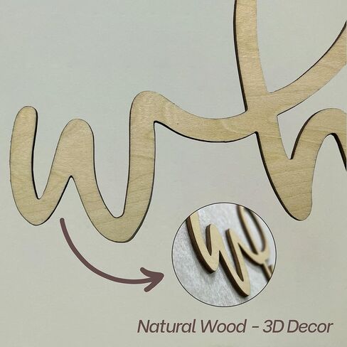 ديكور جدار غرفة اللعب، 23 بوصة XL ثلاثي الأبعاد حيث تلعب الحيوانات البرية لافتة حضانة خشبية لتزيين غرفة الأطفال الصغار ديكور غرفة نوم الأولاد والبنات علامة كلمة لغرفة النوم المنزلية (خشب - لون طبيعي) in Kuwait