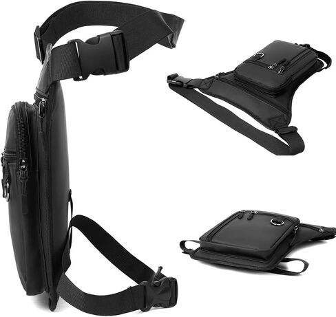 Drop Leg Bag for Men Military Tactical Thigh Pack Pouch Multifunctional Tactical Package Outdoor Hiking Thigh Bag 2-Black in Saudi Arabia