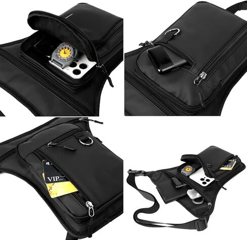 Drop Leg Bag for Men Military Tactical Thigh Pack Pouch Multifunctional Tactical Package Outdoor Hiking Thigh Bag 2-Black in Saudi Arabia