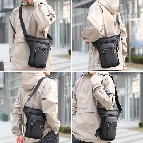 Drop Leg Bag for Men Military Tactical Thigh Pack Pouch Multifunctional Tactical Package Outdoor Hiking Thigh Bag 2-Black in Saudi Arabia