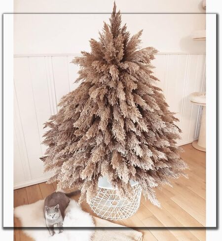 SREED 20 Pcs 23 Inch Tall Fluffy Pampas Grass XL Size White Dry Pompous Grass Decor Wedding Flower Boho Decor Natural Pompas Flower Bouquet(White, 23 inch) in Kuwait