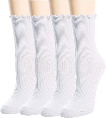 جوارب sockfun المكشكشة للنساء والفتيات، جوارب خس الفاكهة 3-5 أزواج in Saudi Arabia