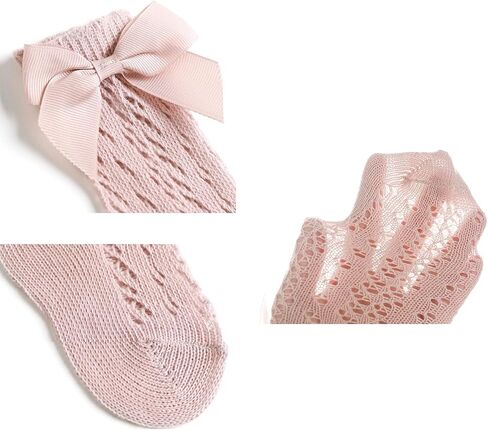 CHUNG Toddler Baby Girls Knee Hight Stocking Cotton Socks 0-7Years Solid Color Bowknot Thin Spring Summer in Kuwait