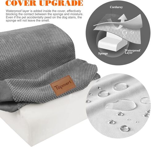 Replacement Cover 2 Tiers Foam Dog Ramps/Steps, Color Grey in Kuwait