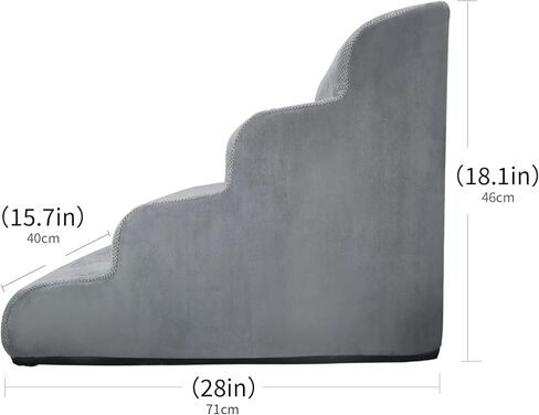 ExiBryony Dog Steps 4 Steps, 18in Non-Slip 30D High Density Pet Stairs/Step, Soft Foam Dog Ladder, Dog Stairs for Bed, Sofa, Best for Older Pets or Pets with Joint Problems and Mobility Problems in Kuwait