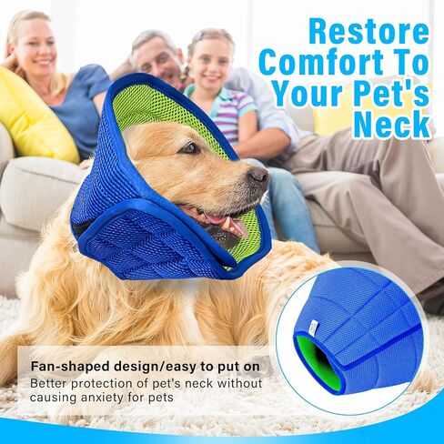 iTecFreely Soft-Dog-Cone-Collar-After-Surgery Extra-Soft-and-Adjustable-Dog-Recovêry-Cone-Collar Breathable-Lightweight-Dog-Cone-Collar-Suitable-for-Medium-Dogs in Kuwait