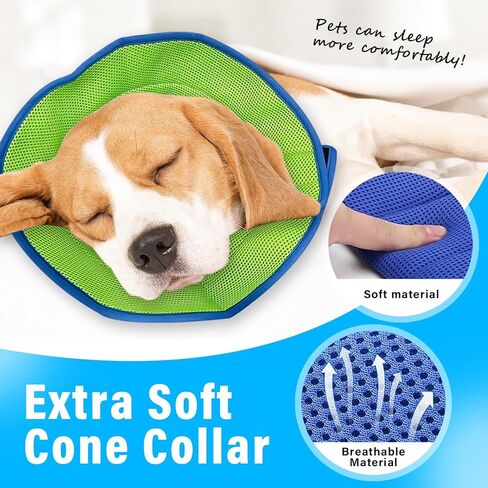 iTecFreely Soft-Dog-Cone-Collar-After-Surgery Extra-Soft-and-Adjustable-Dog-Recovêry-Cone-Collar Breathable-Lightweight-Dog-Cone-Collar-Suitable-for-Medium-Dogs in Kuwait