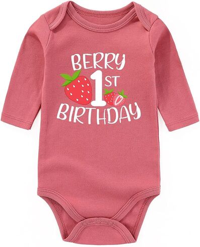 Berry Sweet One Birthday Outfit Girl Baby Clothes Funny newborn Bodysuits First birthday in Saudi Arabia