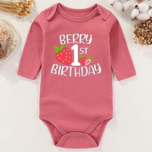 Berry Sweet One Birthday Outfit Girl Baby Clothes Funny newborn Bodysuits First birthday in Saudi Arabia