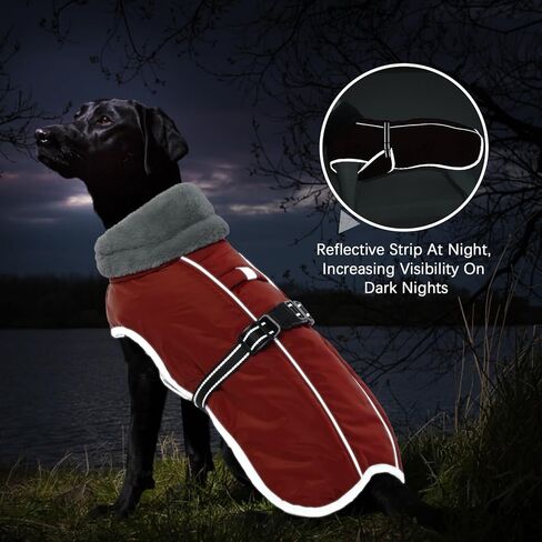 معطف الكلب OUOBOB، سترات للكلاب المتوسطة الحجم، سترة مضادة للماء للكلاب، معطف ثلج دافئ عاكس للكلاب، ملابس الطقس للكلاب، بدلة ثلج للكلاب قابلة للتعديل مقاومة للرياح مع بطانة من الصوف البلدغ الفرنسي الأرجواني XL in Kuwait