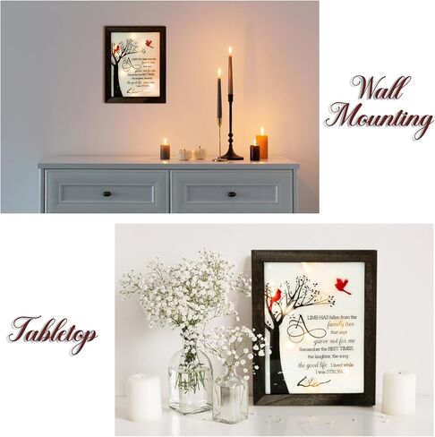 صندوق ظلال تذكاري باضاءة LED تذكارية 8×10 انش، هدية تذكارية مدروسة لفقدان الام والاب المحبوب في ذكرى الام، هدية جنازة لفقدان رقم العائلة in Kuwait