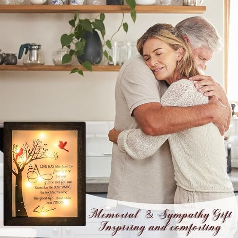 صندوق ظلال تذكاري باضاءة LED تذكارية 8×10 انش، هدية تذكارية مدروسة لفقدان الام والاب المحبوب في ذكرى الام، هدية جنازة لفقدان رقم العائلة in Kuwait