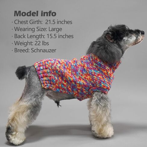 KYEESE Dog Sweater Thermal Turtleneck Dog Knitwear for Small Dogs with Leash Hole Warm Dog Coat for Cold Weather in Winter, Neon Pink,M in Saudi Arabia