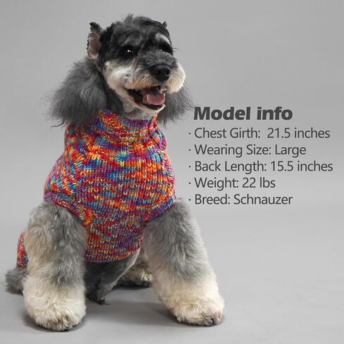 KYEESE Dog Sweater Thermal Turtleneck Dog Knitwear for Small Dogs with Leash Hole Warm Dog Coat for Cold Weather in Winter, Neon Pink,M in Saudi Arabia