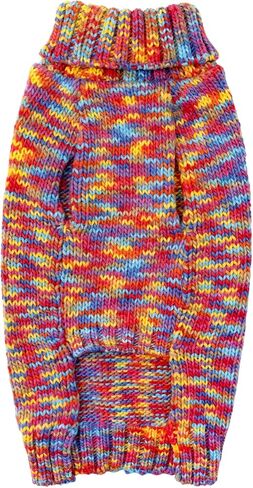 KYEESE Dog Sweater Thermal Turtleneck Dog Knitwear for Small Dogs with Leash Hole Warm Dog Coat for Cold Weather in Winter, Neon Pink,M in Saudi Arabia