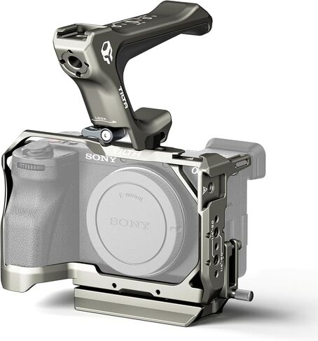 Camera Cage for/Compatible with Sony a6700 Lightweight Kit - Titanium Gray | | Mount Accessories | Custom Designed | ARCA Ready | Compatible | NATO TOP Handle | TA-T54-A-TG in Saudi Arabia