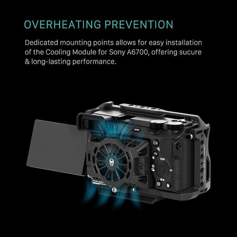 Camera Cage for/Compatible with Sony a6700 Lightweight Kit - Titanium Gray | | Mount Accessories | Custom Designed | ARCA Ready | Compatible | NATO TOP Handle | TA-T54-A-TG in Saudi Arabia
