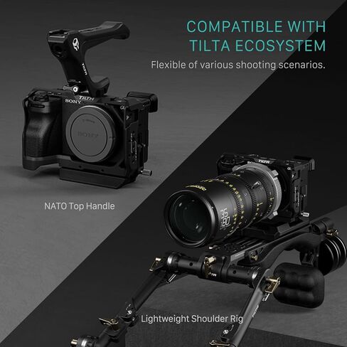 Camera Cage for/Compatible with Sony a6700 Lightweight Kit - Titanium Gray | | Mount Accessories | Custom Designed | ARCA Ready | Compatible | NATO TOP Handle | TA-T54-A-TG in Saudi Arabia