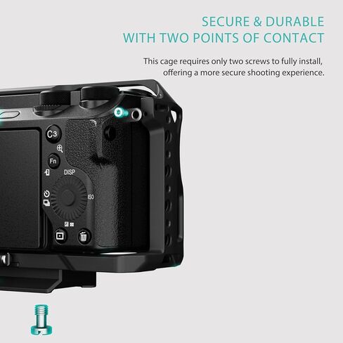 Camera Cage for/Compatible with Sony a6700 Lightweight Kit - Titanium Gray | | Mount Accessories | Custom Designed | ARCA Ready | Compatible | NATO TOP Handle | TA-T54-A-TG in Saudi Arabia