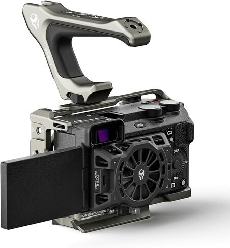 Camera Cage for/Compatible with Sony a6700 Lightweight Kit - Titanium Gray | | Mount Accessories | Custom Designed | ARCA Ready | Compatible | NATO TOP Handle | TA-T54-A-TG in Saudi Arabia