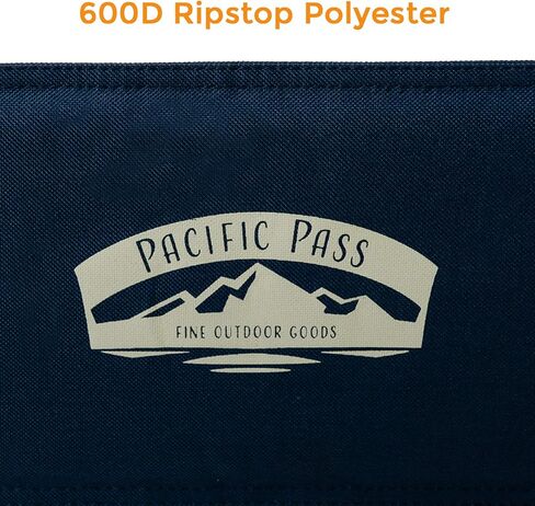 كرسي تخييم Pacific Pass Directors مع طاولة جانبية مدمجة وحامل أكواب، قابل للطي - سبائك فولاذية، كحلي in Kuwait