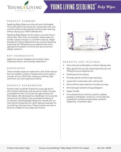 Seedlings Baby Wipes 72 ct by Young Living Essential Oils in Saudi Arabia