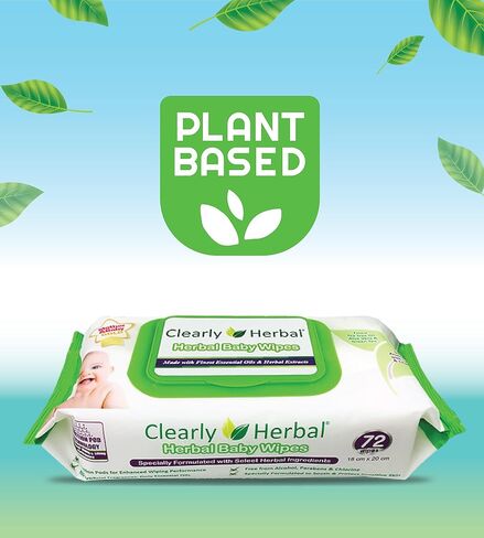 Clearly Herbal Baby Wipes, 288 Count, Natural Ingredients, Safe and Reliable, Aromatherapeutic Bliss in Saudi Arabia