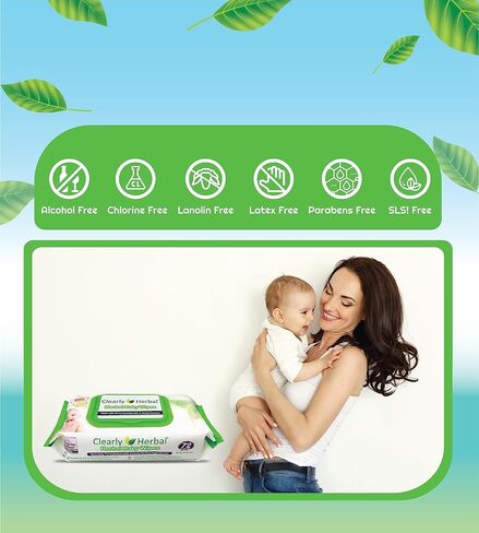 Clearly Herbal Baby Wipes, 288 Count, Natural Ingredients, Safe and Reliable, Aromatherapeutic Bliss in Saudi Arabia