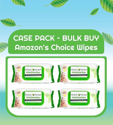 Clearly Herbal Baby Wipes, 288 Count, Natural Ingredients, Safe and Reliable, Aromatherapeutic Bliss in Saudi Arabia