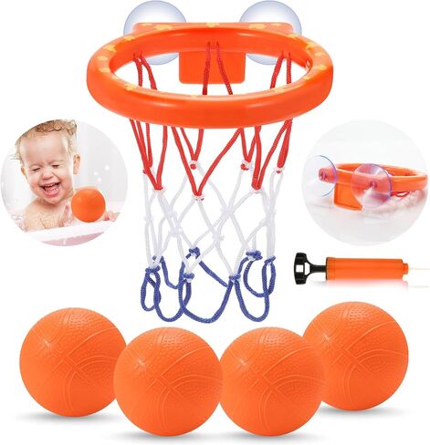 ألعاب الحمام، طوق كرة السلة للاستحمام خالٍ من العفن للأطفال من سن 1 إلى 3 سنوات، لا يوجد طوق كرة السلة في حوض الاستحمام للأطفال الصغار، طوق كرة سلة قوي بالشفط ومجموعة 4 كرات ناعمة للأولاد والبنات، ألعاب حوض للأطفال من 4 إلى 8 سنوات in Kuwait