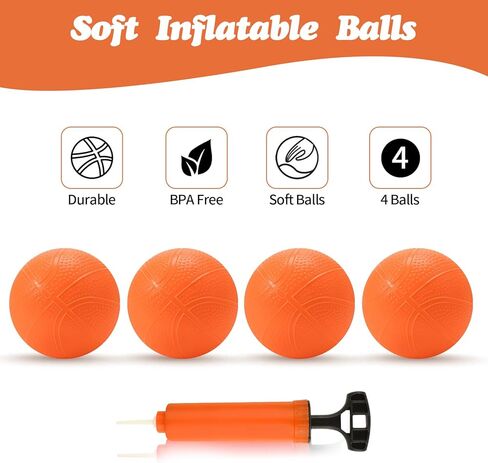 ألعاب الحمام، طوق كرة السلة للاستحمام خالٍ من العفن للأطفال من سن 1 إلى 3 سنوات، لا يوجد طوق كرة السلة في حوض الاستحمام للأطفال الصغار، طوق كرة سلة قوي بالشفط ومجموعة 4 كرات ناعمة للأولاد والبنات، ألعاب حوض للأطفال من 4 إلى 8 سنوات in Kuwait