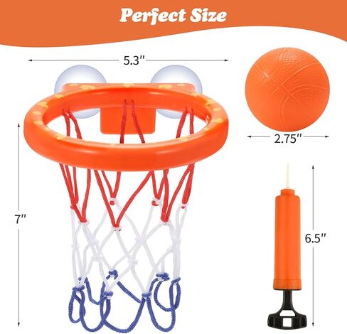 ألعاب الحمام، طوق كرة السلة للاستحمام خالٍ من العفن للأطفال من سن 1 إلى 3 سنوات، لا يوجد طوق كرة السلة في حوض الاستحمام للأطفال الصغار، طوق كرة سلة قوي بالشفط ومجموعة 4 كرات ناعمة للأولاد والبنات، ألعاب حوض للأطفال من 4 إلى 8 سنوات in Kuwait