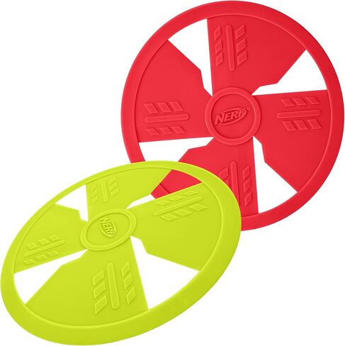 Nerf Dog Rubber Flyer Dog Toy, Flying Disc, Lightweight, Durable and Water Resistant, Great for Beach and Pool, 10 inch diameter, for Medium/Large Breeds, Single Unit, Green in Saudi Arabia