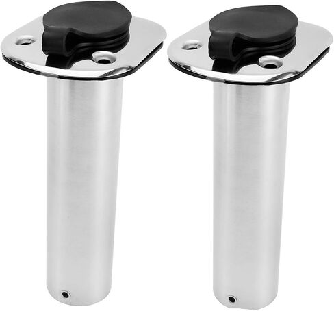 YaeMarine 2Pcs Stainless Steel 15 Degree 30 Degree 90 Degree Rod Holders with Rubber Cap, Liner, Gasket in Saudi Arabia
