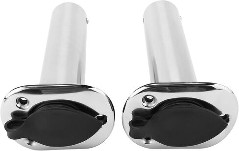 YaeMarine 2Pcs Stainless Steel 15 Degree 30 Degree 90 Degree Rod Holders with Rubber Cap, Liner, Gasket in Saudi Arabia